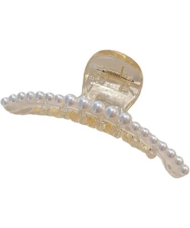 New 2025 Big Pearl Hair Claw For Women Ladies Makeup Hair Barrettes Hair Accessories Korean Cross Crab Fashion New For Fashion Headwear Jewelry Fashion Accessories Creative Gift - Buy Online on GoSupps.com