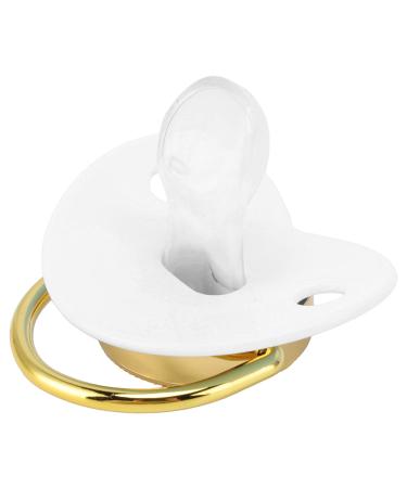 Baby pacifier for 6 to 18 months of baby-integrated silicone bling baby pacifier with clips silicone pacifier BPA-free perfect baby gift 4 colors (white)