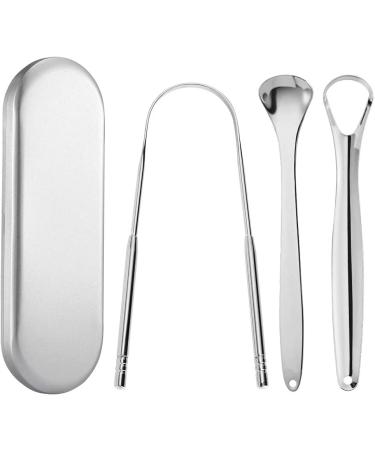Tongue scraper 3 pieces stainless steel tongue cleaner tongue care tool for oral hygiene health fresh breath |Oral breath treatment - reusable tongue cleaning tools made of metal for
