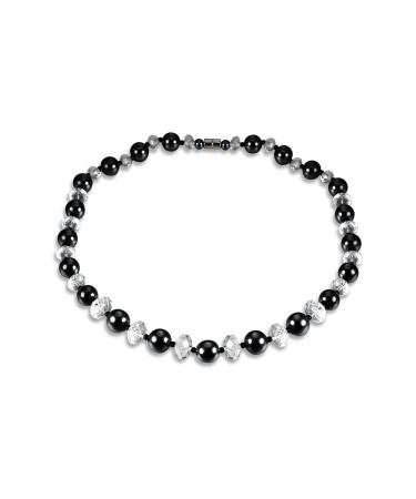 Magnetic Necklace - 1 Piece Magnetic Therapy Hematite Beads Necklace Rhinestone Women Men Jewelry Gift