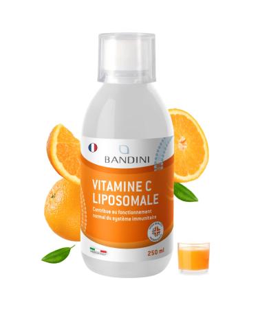Bandini Vitamine C Liposomale 1000 mg - Compl ment Liquide 250 ml - Dosage Puissant et Absorption Maximale - Syst me Immunitaire & Fatigue - 100% Vit C Acide Ascorbique Biodisponible - Vegan Non-GMO
