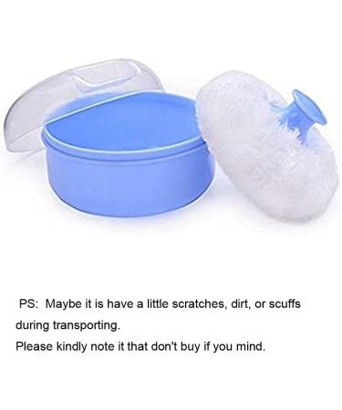 2PCS Powder Puff Sponge Box Empty Portable Baby Talcum Dispensor Soft Baby Shower Powder Puff Box (Blue+Pink) - Buy Online on GoSupps.com