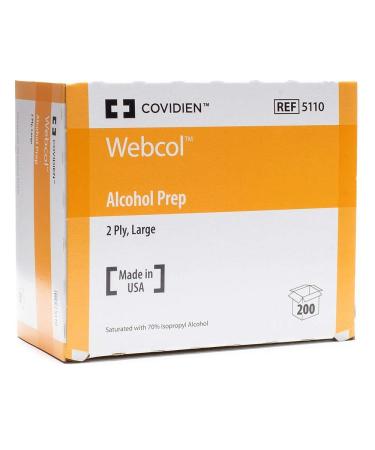 Covidien 5110 Webcol Alcohol Prep 2-Ply Large (Pack of 200)