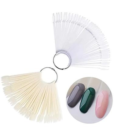 50 Tips Transparent Nail Art Display Board with Metal Screw Ring Holder | Practice Sticks Tool for Polish | Fan-shaped Design for Natural Look - Buy Online on GoSupps.com