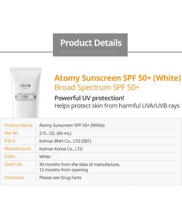 Atomy Sunscreen SPF50+ PA+++ UV Protection Beige & White Set - Buy Online on GoSupps.com