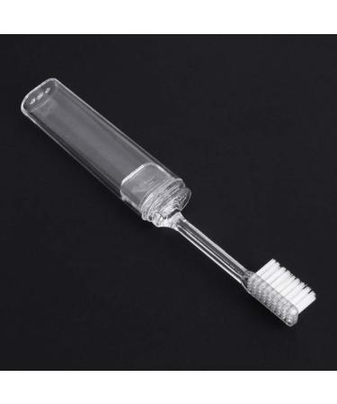 Portable Foldable Outdoor Travel Camping Toothbrush - Transparent Plastic Design | Ideal for Travel - Buy Online on GoSupps.com