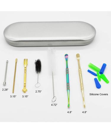 Vitakiwi Gold Stainless Steel Carving Tool Set with Brush & Container - Set of 8 - Buy Online on GoSupps.com