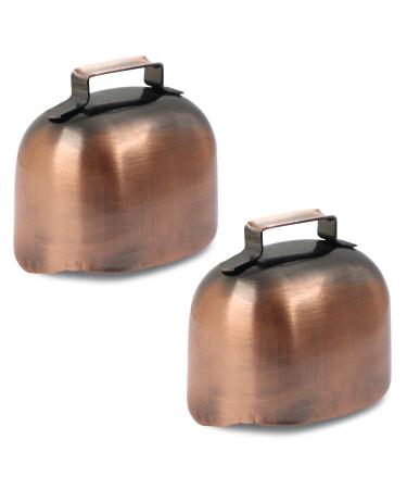 2pcs Retro Style Grazing Metal Bells  Large 2.36 1.65 1.97in/6 4.2 5cm Anti-Lost Cattle Farm Animal Loud Bronze Bell Iron Bells Metal Cow Bell for Cow Horse Sheep Dogs Cats Pets