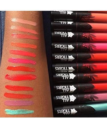  ALL TIGERS ALL TIGERS - Matte Liquid Lipstick - Long-Lasting - Organic Vegan & Natural Ingredients - Coral Orange Shade "Hear Me Roar" 785 - Long-Lasting Lipstick Free of Petrochemical Derivatives - Buy Online on GoSupps.com
