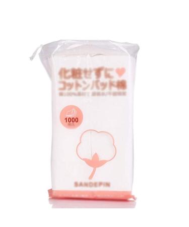 Portable Cleansing Cotton 1000 Pieces/Bag Facial Cleaning Paper Thin Cotton Pad Makeup Remover Cotton Three-layer Isolation Design Cotton Pad Soft Comfortable (Color : White)