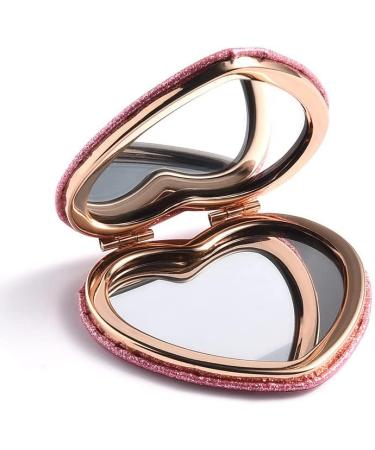 X Hot Popcorn 4Pcs Mini Heart-Shaped Makeup Mirrors Set - Double-Sided Compact Travel Cosmetic Mirror for Girls Gift - Buy Online on GoSupps.com