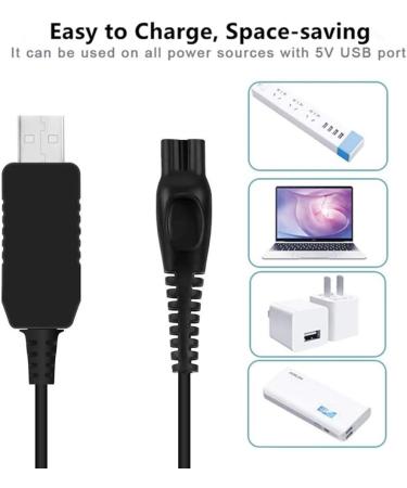 15V Charger Cable for Philips Shaver USB - Replacement Power Cord for HQ8505 Razor Chargers | Compatible with Norelco 9700 9300 8900 6100 5700 5550 3000 3500 4200 4500 | Electric Shaver Accessories - Buy Online on GoSupps.com