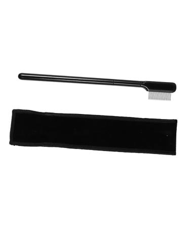 DRESSOOS 1 Set Eyelash Comb Trimming Brush Eyebrow Comb Metal Brow Separator Eyelash Wands Brush Black Metal Lash Separator Eyelash Spoolie Mascara Modify Wooden Handle Woman Eyelash Tool