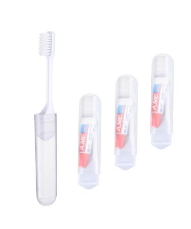 Portable travel toothbrush set 3 foldable toothbrush with mini toothpaste travel toilet items foldable portable mini toothbrush for children adults
