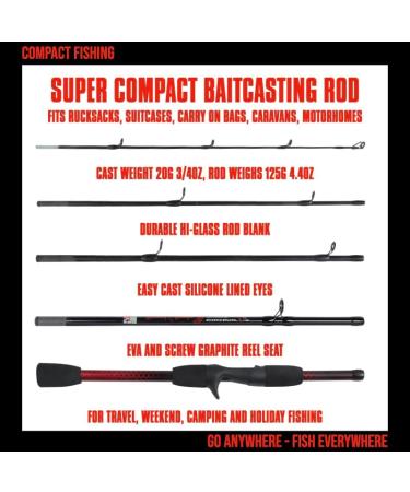 Shop Compact Rucksack Travel Fishing Rod Series (182 cm) - Lightweight Durable 5-Section Rods for Freshwater & Saltwater Fishing - Buy Online on GoSupps.com