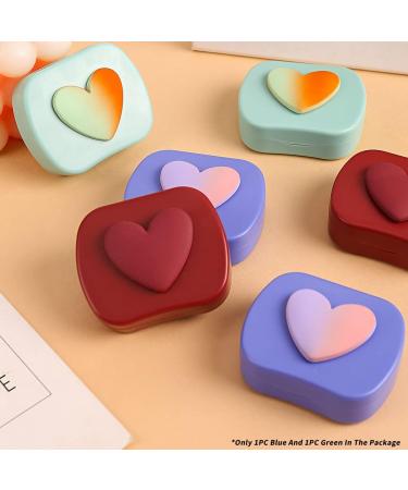 iGeyzoe Cute Love Contact Lens Case (Blue-Green) - Stylish & Functional International Shipping - Buy Online on GoSupps.com