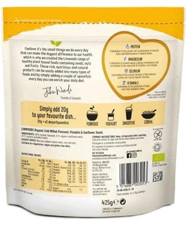  Linwoods Linwoods Organic Ground Flaxseeds with Sunflower and Pumpkin Seeds 425g (pack of 2) - Buy Online on GoSupps.com