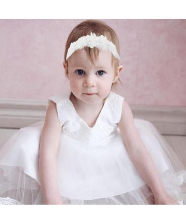 Zokjsw Baby Girls' Floral Headband - Cute Hair Accessories for Newborns & Children (White Pink) - Buy Online on GoSupps.com