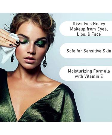 Diamond Wipes Cleansing & Waterproof Makeup Remover Wipes - 50ct, Alcohol-Free with Vitamin E - Buy Online on GoSupps.com
