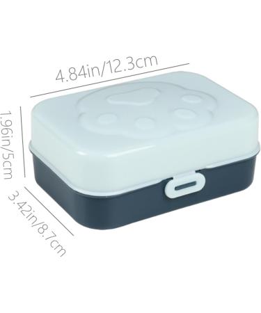 Solid Shampoo Bar Holder Portable Shampoo Bar Case - Cat Paw Design Body Cleaning Bar Drain Holder Drain Case with Sealing Lid Blue - Buy Online on GoSupps.com