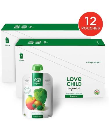 Love Child Organics Superblends Apples Spinach Kiwi + Broccoli Puree 128 ml (Pack of 12) by Nature's Path - Buy Online on GoSupps.com