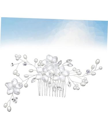 MAGICLULU 1pc Bridal Hair Combs Floral Hair Clip Crystal Hair Comb Bridal Headpieces for Wedding Floral Hair Comb Metal Wedding Hair Comb Tiara European and American Twist Beads Bride White - Buy Online on GoSupps.com