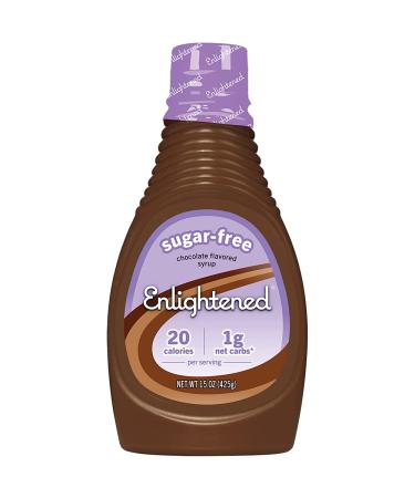 Keto Chocolate Syrup by Enlightened - Gluten-Free, Vegan , Kosher and Sugar-Free Chocolate Syrup - Keto syrup with 20 Calories and 1 Net Carb - Zero Sugar Syrup for Ice Cream, Coffee, Pancakes and More - 15 oz (Pack Of 1)