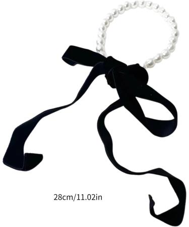 VSILAY Elegant Dark Green Velvet Loop Choker Necklace for Women | Imitation Pearls Collarbone Chain | Y2K Wedding Jewelry & Gift - Buy Online on GoSupps.com