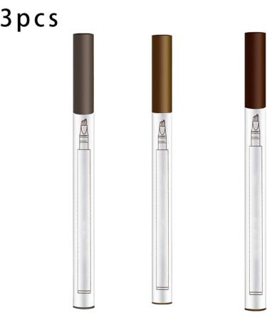 Waterproof Brow Pen Eyebrow Pen Waterproof Eyebrow Pencil for Professional Makeup Natural Brow 3pcs - Buy Online on GoSupps.com