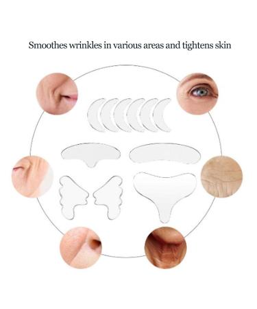 17 Party Silicone Anti-Fold Face Tape - Reusable Anti-Aging Forehead & Chin Strips for Wrinkle Removal - International Shipping - Buy Online on GoSupps.com