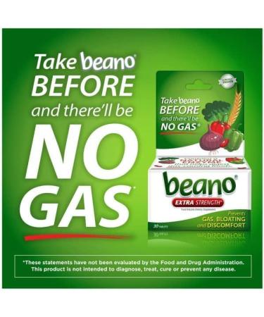 Beano Extra Strength Gas Prevention & Digestive Enzyme Supplement 30 Count (Pack of 5) - Buy Online on GoSupps.com