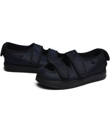 Adjustable Closure Anti-Slip Elderly Shoes - Blue Size 8.5 | Diabetic Slippers for Swollen Feet & Edema Support - Buy Online on GoSupps.com