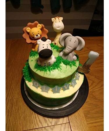 Personalised Zebra Cake Topper - Edible Jungle Animal Birthday Decoration with an Edible Glue - Baby Shower Party Supplies - Buy Online on GoSupps.com