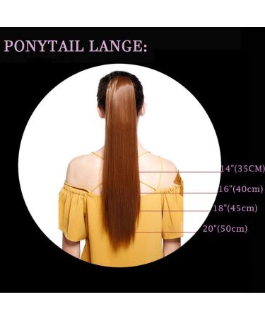 SEGO 100% Remy Dark Brown Ponytail Extension | Clip-In Real Hair Braid - 14 (35cm) - Buy Online on GoSupps.com