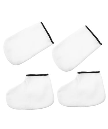 minkissy 6 Pairs Hand and Foot mask Wax Hand Gloves Women Skin SPA Accessory Paraffin Wax Mitt Wax Tools Paraffin Wax for Hands Wax Bath Gloves moisturizing White Foot Bag Knitted Fabric