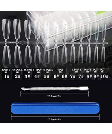 504 PCs Clear Acrylic Nail Tips - Coffin & Ballerina Full Cover Long Fake Nails for Women - International Shipping Available - Buy Online on GoSupps.com