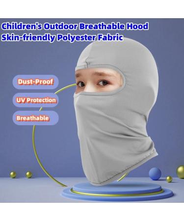 Lexicanmhs Kids Storm Hood & Balaclava - Windproof Face Mask for Summer Cycling - UV Protection for Girls (Gray & Navy) - Buy Online on GoSupps.com