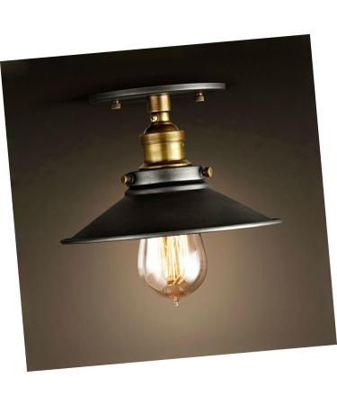 Housoutil Vintage Ceiling Light Balcony Light Retro Light Ceiling Lamp Single Head Metal Lamp
