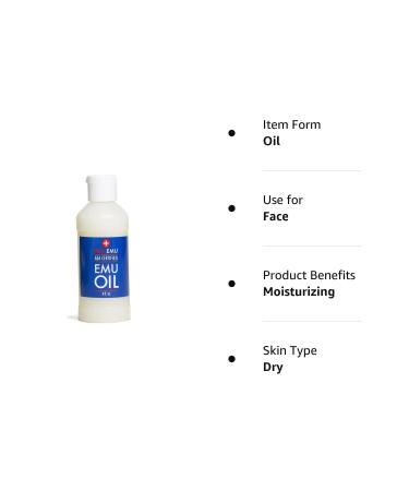 PRO EMU Oil (8 oz) - AEA Certified, Made in USA - All Natural Oil for Face, Skin, Hair, Nails - 8 Fl Oz - Buy Online on GoSupps.com