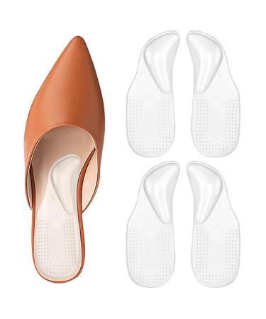 Arch Support Shoe Inserts Self-Adhesive Arch Pads for Relief Plantar Fasciitis Flat Heel Pain Reusable Gel Heel Cushion for Men and Women (2 Pairs Small)