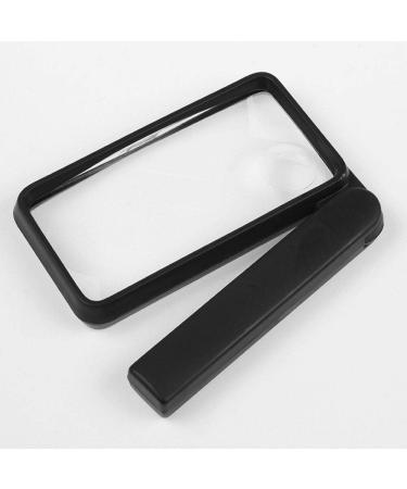 Magnifier 4 Times Magnifying Glass Square Child Elderly Reading Identification Tool Handle Folding Double Rate Lofty Ambition - Buy Online on GoSupps.com