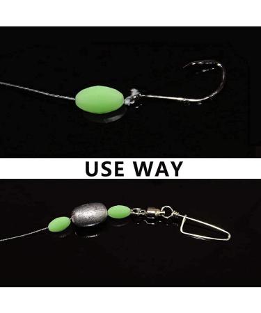 100PCS Glow Beads Fishing Lures 10x18mm | Luminous Oval Eggs Tackles | Green Glow in The Dark | Hard Plastic Jigging Lures - Buy Online on GoSupps.com