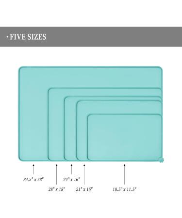 Reopet Silicone Pet Feed Mats - Waterproof Dog & Cat Mats with Elevated Edges - 60x40 cm Teal - Durable & Easy to Clean - Buy Online on GoSupps.com