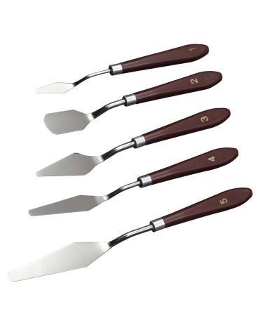 Palette Knife,5 Pcs Pallet Knife Set for Acrylic Painting Multiple Types Stainless Steel Paint Spatula Oil Painting,Color Mixing,Cake Decorating Painting Knives Painting Tools for Artists