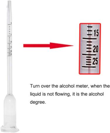 IOOOFU 13cm Wine Making Alcohol Meter Tester for Wine Alcohol with Thermometer Measure Test Concentration Meter Glass Material Transparent Glass - Buy Online on GoSupps.com