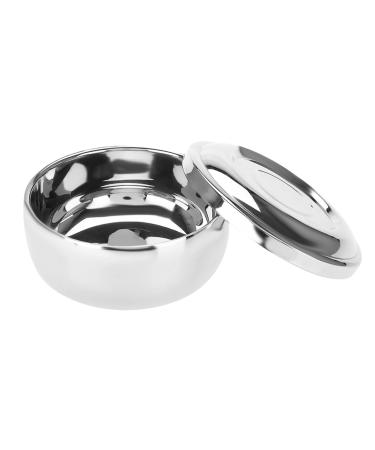Shaving Bowl with Mirror 4in Stainless Steel Beard Shaving Soap Cream Bowl for Men Wet Shave