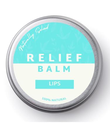 Naturally Solved Cold Sore Relief Balm: All Natural Lip Care - Infused with Peppermint Lemon Tea Tree Lime Oils - Reduces Redness Swelling and Blisters