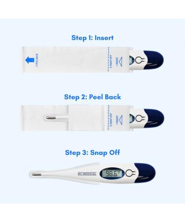 BV Medical Digital Thermometer with Rigid Tip - 10sec Readings | Includes 100 Probe Covers - Buy Online on GoSupps.com