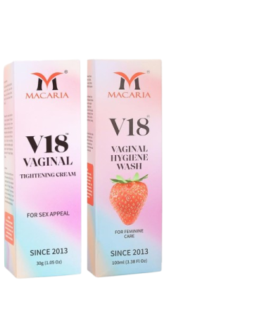 MACARIA V18 Vaginal vagina pussy tightening & sex increase gel cream + v part wash smell vaginal yoni wash for married women