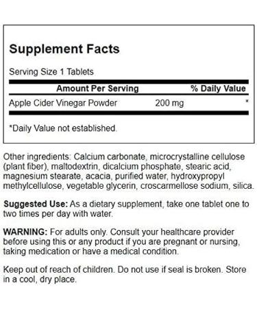 Swanson Double-Strength Apple Cider Vinegar 200mg - 120 Tablets | Buy Online - Buy Online on GoSupps.com